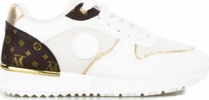 Estetino Sneakersy na koturnie z siateczką pozłacane białe-36 1