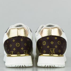 Estetino Sneakersy na koturnie z siateczką pozłacane białe-36 7