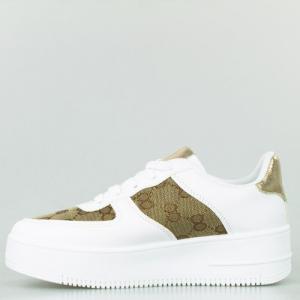 Estetino Sneakersy na białej platformie ze wzorkiem białe-38 3