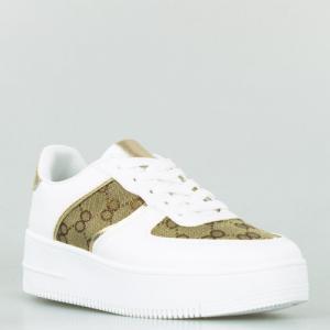 Estetino Sneakersy na białej platformie ze wzorkiem białe-39 2