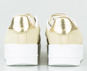 Estetino Sneakersy na białej platformie ze wzorkiem beżowe-37 6