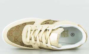 Estetino Sneakersy na białej platformie ze wzorkiem beżowe-40 4