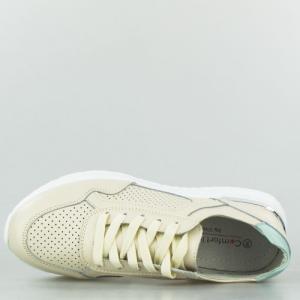 Estetino Sneakersy na koturnie skórzane ażurowe beżowe Vinceza-41 4