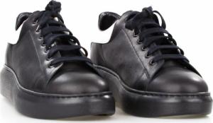 Estetino Sneakersy skórzane z białą wstawką czarne Sempre-39 5