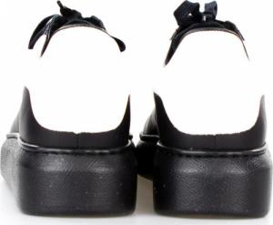 Estetino Sneakersy skórzane z białą wstawką czarne Sempre-39 6