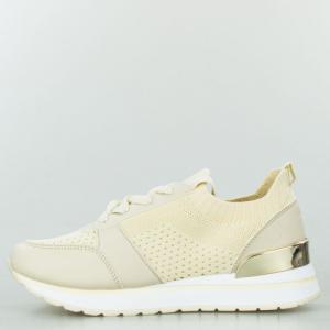 Estetino Sneakersy tekstylne sportowe z lustrzaną wstawką beżowe-38 3