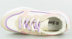 Estetino Sneakersy na koturnie kolorowe beżowe-39 4