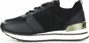 Estetino Sneakersy tekstylne sportowe z lustrzaną wstawką czarne-41 3