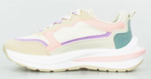 Estetino Sneakersy na koturnie kolorowe beżowe-40 3