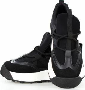 Estetino Sneakersy na platformie z zamszowymi wstawkami czarne-36 5