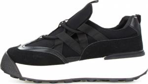 Estetino Sneakersy na platformie z zamszowymi wstawkami czarne-40 3