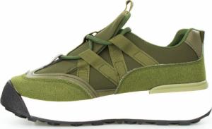 Estetino Sneakersy na platformie z zamszowymi wstawkami zielone khaki-36 3