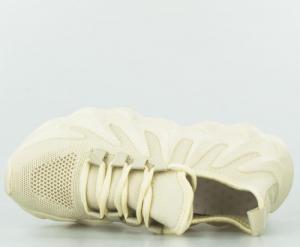 Estetino Sneakersy na koturnie wiązane tekstylne beżowe-36 4