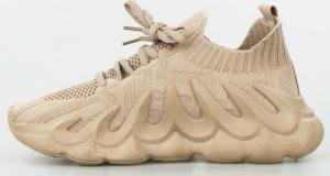 Estetino Sneakersy na koturnie tekstylne wiązane khaki-38 3