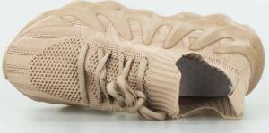 Estetino Sneakersy na koturnie tekstylne wiązane khaki-40 4