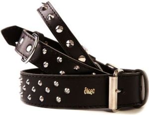 Dingo Obroża skórzana ozdobna podszyta filcem 2,2 x 60 cm - czerwona 2