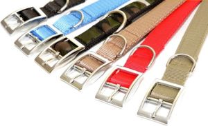 Dingo obroża z taśmy polipropylenowej podwojnie zszywanej "EKSTRA",szer. 2,5 cm x dł.70 cm khaki 2