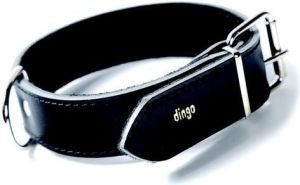 Dingo Obroża skórzana podszyta zamszem 3 x 55 cm - czarna 2