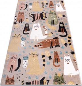 Dywany Łuszczów Dywan FUN Kittens dla dzieci, koty, kotki beż, 160x220 cm 1