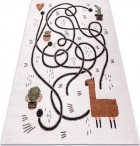 Dywany Łuszczów Dywan FUN Game dla dzieci, gra, lama krem, 80x150 cm 1