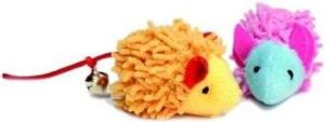 Dingo zabawka dla kota myszki "mop" 2 szt. różowa+pomarańczowa - 21254 1
