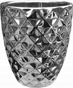Polnix Doniczka ceramiczna glamour 14 cm srebrna 1