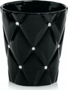 Polnix Doniczka ceramiczna glamour cyrkonie 15 cm czarna 1