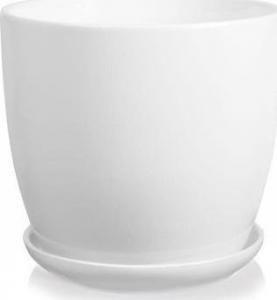 Polnix Doniczka ceramiczna z podstawką 13,5 cm biała 1