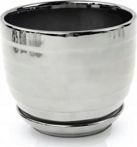 Polnix Doniczka ceramiczna z podstawką 16 cm srebrna 1