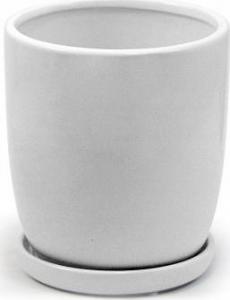 Polnix Doniczka ceramiczna z podstawką biała 15 cm 1