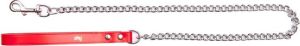 Dingo smycz łańcuchowa ze skórzaną rączką ø 1,6 mm x 115 cm czerwony 1