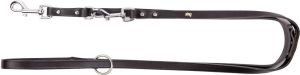 Dingo Skórzana przedłużana nitowana 1.0/110-200cm bez wymiennego karabińczyka Czarna (10257) 1