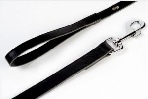 Dingo smycz skórzana pojedyncza szyta szer. 2.0 cm, dł. 100 cm czarna 2