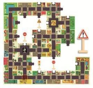 Djeco Puzzle - ulice w mieście ze znakami (145151) 1