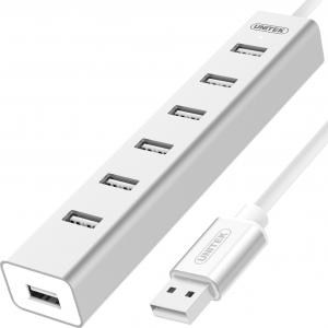 HUB USB Unitek Aluminiowy 7x USB 2.0 + zasilacz (Y-2183) 5
