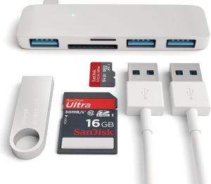 HUB USB Satechi 1x SD 1x microSD  + 3x USB-A 3.0 (ST-TCUHS) 5