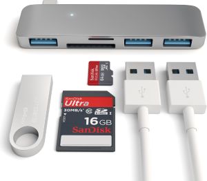HUB USB Satechi 1x SD 1x microSD  + 3x USB-A 3.0 (ST-TCUHM) 4