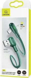Kabel USB Usams USB-A - microUSB 1.2 m Zielony (6958444948614) 5