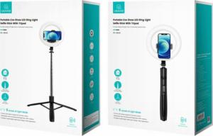 Usams USAMS Uchwyt na telefon z lampą LED tripod czarny/black ZB241ZJ01 (US-ZB241) 8