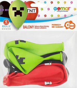 GoDan Balony premium Piksele klocki 30cm 6szt 2