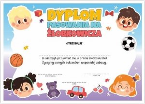 LearnHow Dyplom A4 pasowania na Żłobkowicza - Zabawa 5szt 1
