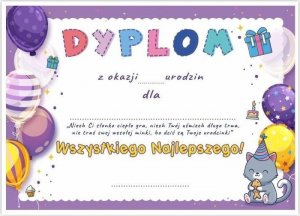 LearnHow Dyplom A5 urodzinowy - Balony 5szt 1