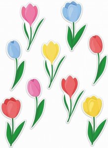 LearnHow Dekoracje okienne wiosenne - Tulipany 01 9szt 1
