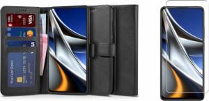 Braders Etui Wallet Portfel z Klapką + Szkło Hartowane Płaskie do Xiaomi Poco X4 Pro 5G 1