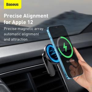 Baseus Uchwyt Magnetyczny Baseus z ładowarką Magsafe Wireless Car Charger 15W Black 6