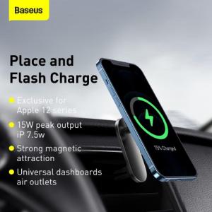 Baseus Uchwyt Magnetyczny Baseus z ładowarką Magsafe Wireless Car Charger 15W Black 8