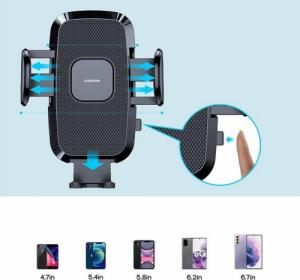 Joyroom Uchwyt Samochodowy Na Telefon z Teleskopowym Wysuwanym Ramieniem na Deskę Rozdzielczą i Szybę Czarny 5