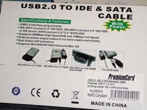 PremiumCord PremiumCord USB 2.0 - IDE + SATA adapter s kabelem a pridavnym zdrojem - 296010320999 15