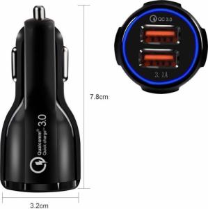 Ładowarka Baseus Ładowarka samochodowa 3,1A 2xUSB Quick Charge 3.0 5