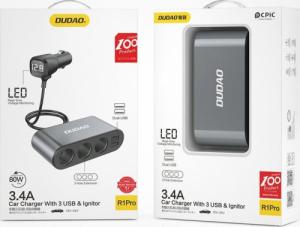 Ładowarka Baseus Ładowarka samochodowa Dudao 2x USB / 3x rozdzielacz gniazda zapalniczki czarny 5